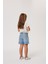Lastikli Bel Normal Buz Kadın Denim Şort 232 Lcg 121008 Wave Lıght 4