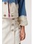 Lastikli Bel Normal Beyaz Kadın Denim Şort 232 Lcg 121009 Tao White Jean 4