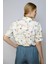 Crop Klasik Yaka Desenli Bej Kadın Gömlek 242 Lcf 241003 Visba Bej 4