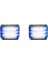 2x 4 Inç Çift Taraflı Kapalı Yol Çakarlı Lamba Çubuğu LED Çalışma Lambaları Sis Lambası Kamyon Römork Tekne Suv Rv Mavi + Beyaz (Yurt Dışından) 1