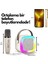 Bluetooth Hoparlör Parti Hoparlörü Karaoke Mikrofon Hediyeli Işıklı Ses Bombası USB Sd Girişli 5