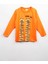 %100 Pamuklu Uzun Kollu Paws Up Baskılı Erkek Çocuk Tshirt Turuncu 1