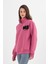 - Kadın Pembe Boğaz Fermuarlı Nakış Detaylı Şardonlu Sweatshirt 2