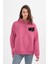 - Kadın Pembe Boğaz Fermuarlı Nakış Detaylı Şardonlu Sweatshirt 5