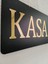 Kasa Yazılı Siyah Mdf Üzeri Gold Aynalı Pleksi Yazılı Yönlendirme Levhası Tabela 50X30 cm 3