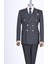 Italyan Stil Kruvaze Ceket Pantolon Takım Elbise Siyah T13342 4