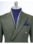 Italyan Stil Slim Fit Kruvaze Sivri Yaka Erkek Ceket Haki T13292 2