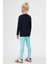 Koyu Lacivert Basic Unisex Çocuk Kışlık Sıfır Yaka Uzun Kollu Tişört 4