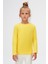 Sarı Basic Unisex Çocuk Kışlık Sıfır Yaka Uzun Kollu Tişört 2