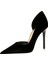 Kadın Siyah Süet 8cm Ince Şeffaf Kapak Topuklu Stiletto Ayakkabı 3