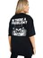 Taz Problem Siyah Kısa Kollu Arka Baskılı Oversize Kadın T-Shirt 1