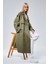 Haki Oversize Kruvaze Kapama Rüzgarlık Detaylı Trençkot 44956 1