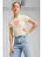 Flaming Love Knotted Tee Bej Kız Çocuk Kısa Kol T-Shirt 1