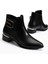 Kadın Kısa Topuklu Bot Siyah Taşlı Tokalı Bağsız 1