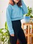 Kadın Oversize Polarlı Düşük Kol Crop Sweatshirt 4