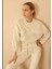 Kadın Kapitone Kumaş Oversize Cepli Beli Lastikli Sweatshirt 1