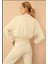 Kadın Kapitone Kumaş Oversize Cepli Beli Lastikli Sweatshirt 2