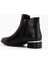 Kadın Kısa Topuklu Bot Siyah Taşlı Tokalı Bağsız 5