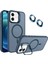 Caseworld Apple iPhone 12 Lens Hediyeli Kapak Kamera Korumalı Wireless Şarj Özellikli Standlı Premium Kılıf - Lacivert 1