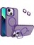 Caseworld Apple iPhone 13 Lens Hediyeli Kapak Kamera Korumalı Wireless Şarj Özellikli Standlı Premium Kılıf - Mor 1