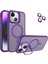 Caseworld Apple iPhone 14 Lens Hediyeli Kapak Kamera Korumalı Wireless Şarj Özellikli Standlı Premium Kılıf - Mor 1