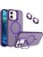 Caseworld Apple iPhone 12 Lens Hediyeli Kapak Kamera Korumalı Wireless Şarj Özellikli Standlı Premium Kılıf - Mor 1