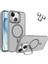 Caseworld Apple iPhone 15 Lens Hediyeli Kapak Kamera Korumalı Wireless Şarj Özellikli Standlı Premium Kılıf - Gri 1