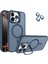 Caseworld Apple iPhone 16 Pro Lens Hediyeli Kapak Kamera Korumalı Wireless Şarj Özellikli Standlı Premium Kılıf - Lacivert 1
