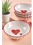 4 Adet Love Serisi Çerezlik & Kahvaltılık Kase 13,5cm Kalp Desen 1