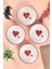 4 Adet Love Serisi Çerezlik & Kahvaltılık Kase 13,5cm Kalp Desen 2