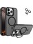 Apple iPhone 16 Pro Lens Hediyeli Kapak Kamera Korumalı Wireless Şarj Özellikli Standlı Premium Kılıf - Siyah 1