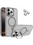 Apple iPhone 16 Pro Lens Hediyeli Kapak Kamera Korumalı Wireless Şarj Özellikli Standlı Premium Kılıf - Gri 1