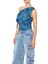 Denim Desenli Tek Omuzlu Bluz 1