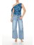 Denim Desenli Tek Omuzlu Bluz 4