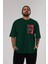 Squid Game (4) Ön Sol Baskılı Oversize T-Shirt Erkek Kadın Unisex Pamuk Bisiklet Yaka Tişort 5