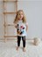 Minnie ve Mickey Mouse Baskılı T-Shirt ve Tayt Kız Çocuk Alt Üst Takım Açık Gri 1