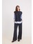 Bisiklet Yaka Çizgili Gömlek Görünümlü Sweatshirt Tunik E1393AX25SP 2