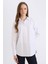 Relax Fit Basic Düz Oxford Uzun Kollu Gömlek Tunik E1754AX25SP 1