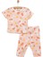 Kısa Kol Büyük Çiçek Desenli Bisiklet Yaka Pijama Takımı 1