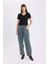 Slim Fit Dar Kesim V Yaka Basic Düz Ribana Kısa Kollu Tişört I1080AZ25SP 2