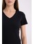 Slim Fit Dar Kesim V Yaka Basic Düz Ribana Kısa Kollu Tişört I1080AZ25SP 5