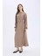Regular Fit Pilise Uzun Kollu Maxi Elbise E1952AX25SP 2