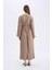 Regular Fit Pilise Uzun Kollu Maxi Elbise E1952AX25SP 5