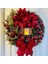 03 40 cm Lamba Yay Topu ile Noel Çelenk Büyük Kırmızı Çiçek Navidad Parti Duvar Kapı Pencere Şömine Merdiven Balkon Bahçe Çelenk 2023 (Yurt Dışından) 2