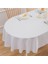 Sıvı Geçirmez Dertsiz Oval Masa Örtüsü Beyaz + 6 Peçete 3