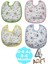 Bebek Cotton Arkası Muşambalı Su Geçirmez Renkli Mama Önlüğü 4'lü Set 0-6 Ay 5