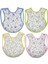 Bebek Cotton Arkası Muşambalı Su Geçirmez Renkli Mama Önlüğü 4'lü Set 2-3 Yaş 3
