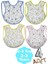 Bebek Cotton Arkası Muşambalı Su Geçirmez Renkli Mama Önlüğü 4'lü Set 2-3 Yaş 5