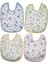 Bebek Cotton Arkası Muşambalı Su Geçirmez Renkli Mama Önlüğü 4'lü Set 1-2 Yaş 3