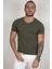 Haki V Yakalı Likralı Dar Kesim Erkek Tshirt 1801165 1